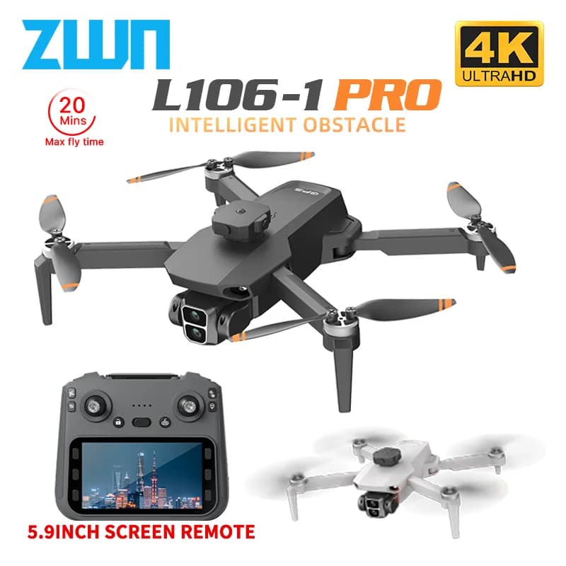 L106-1PRO GPS Drone professionale con schermo telecamera HD 4K remoto 5G WIFI 3KM EIS evitamento ostacoli FPV Quadcopter senza spazzole
