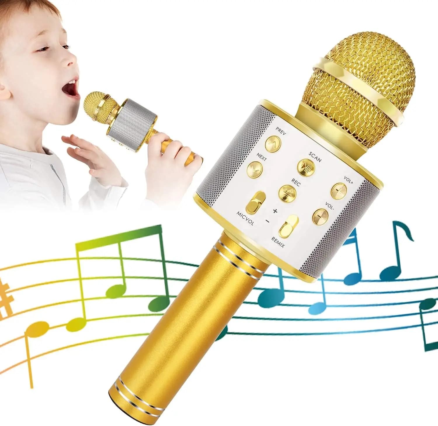 Microfono per karaoke, microfono per karaoke Bluetooth wireless portatile per feste all'aperto per adulti e bambini, macchina per karaoke per tutti gli smartphone