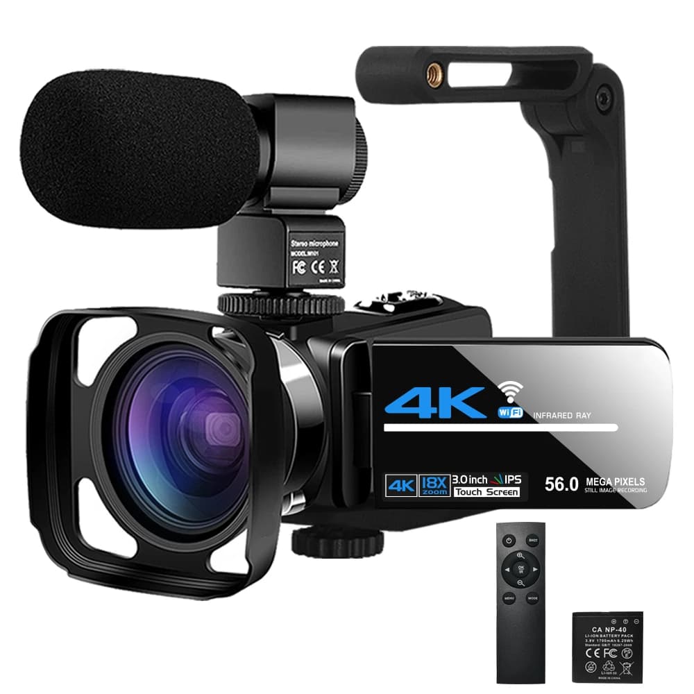 2025 YouTube Camera for Tiktok Vlogging Night Vision IR UHD 4K Webcam 56MP 18X Digital Camera Tiktok
