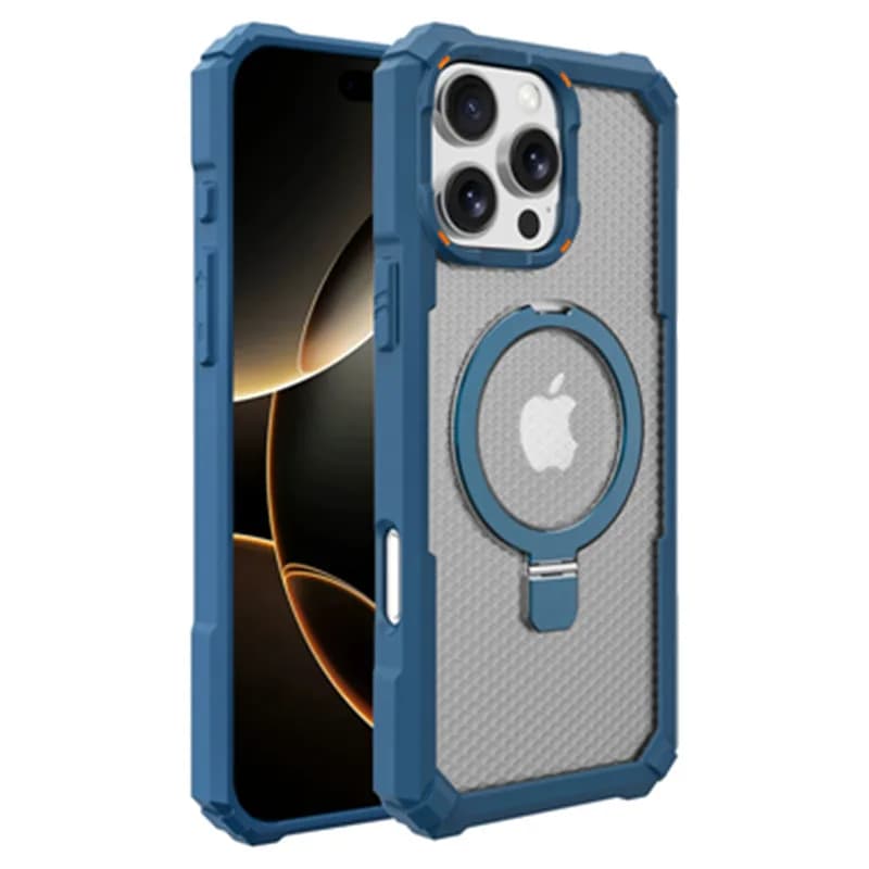 Custodia con Anello Magnetico per iPhone Air 17 16 15 13 12 Pro Max 14 Plus 17Pro i17, Cover Rigida Opaca MagSafe con Pellicola Protettiva per Fotocamera