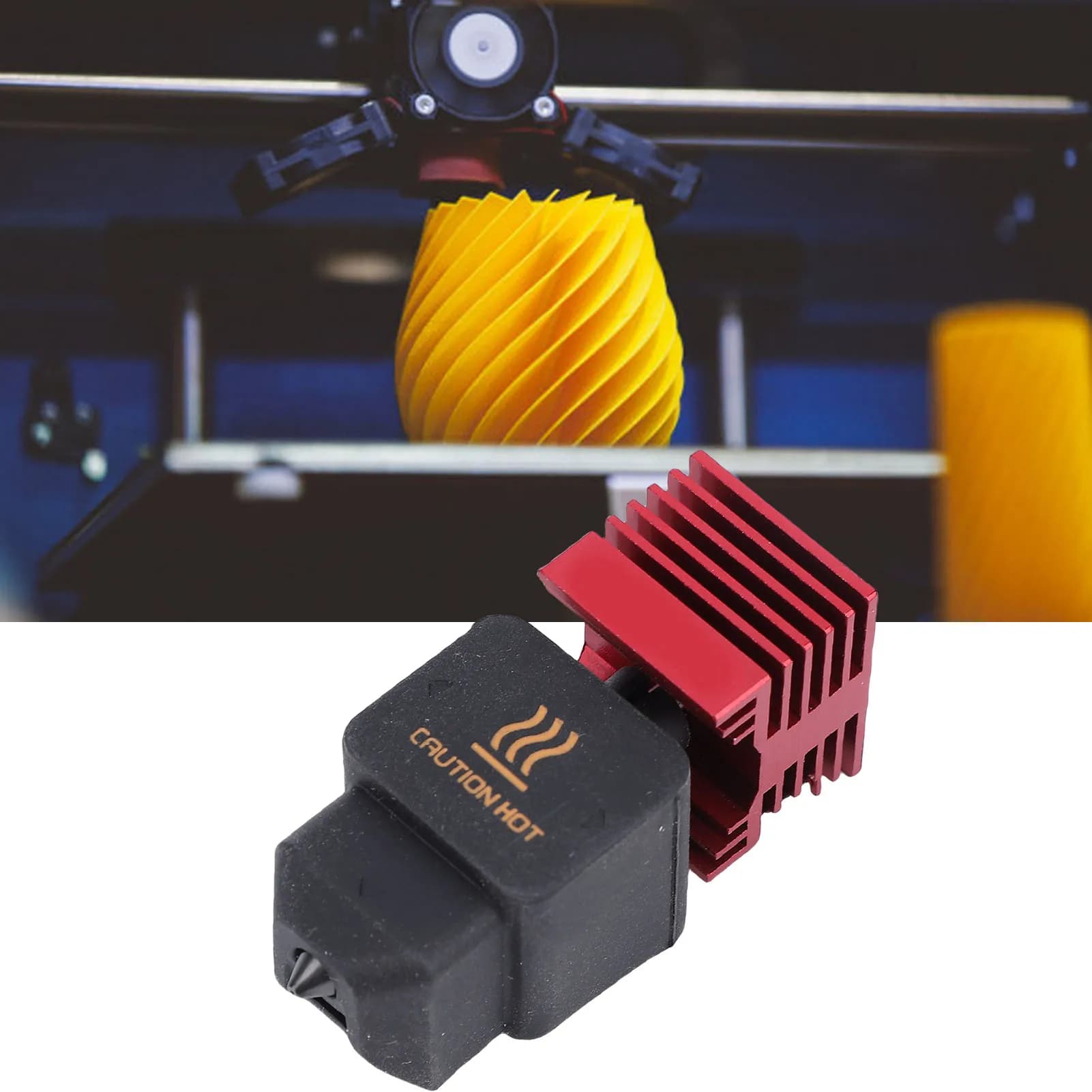 Hotend for 3D Printer Compatible with Bambu Lab H2D, Spare Parts, High Fluid Ugello 0.4mm, Red Cooling Block with Nano Coating