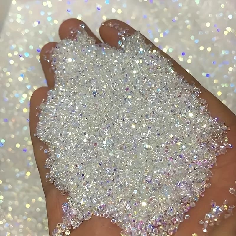1000 pezzi di vetro AB trasparente e multicolore scintillante - micro perline per nail art, abbigliamento, borse, scarpe, artigianato fai da te - accessori artistici