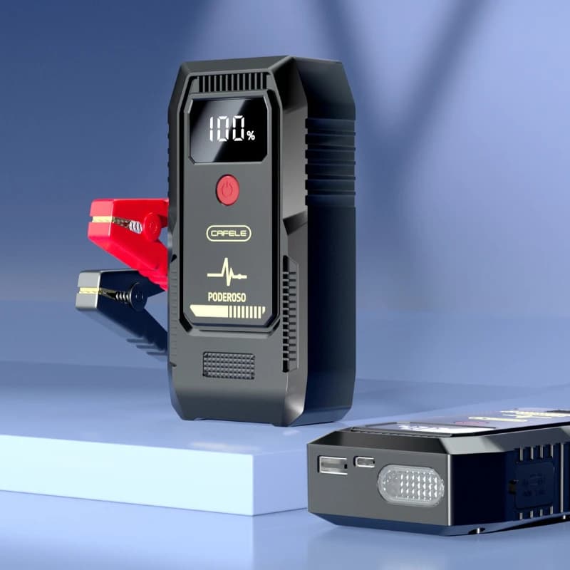 Alimentatore di Emergenza Multifunzionale per Auto, Power Bank Universale per Veicoli, Avviatore di Emergenza con Illuminazione