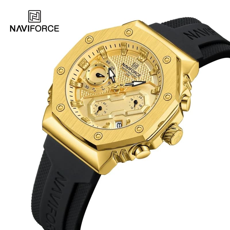 NAVIFORCE Women's Watch Quartz Chronograph 24 Hour Luminous Comfortable Silicone Strap Female Fashion Luxury Business Wristwatch