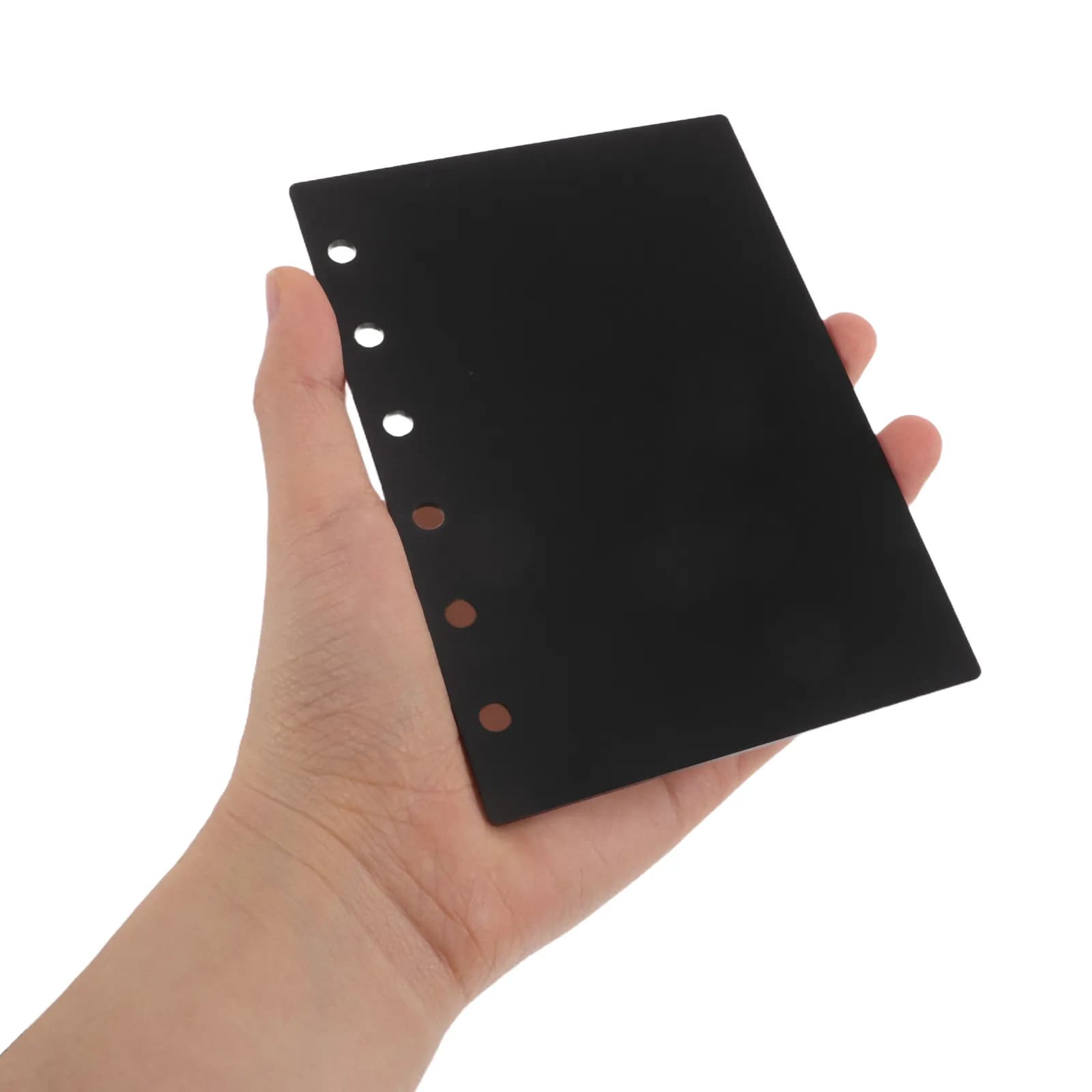 2 Pezzi Copertina per Raccoglitore A7 in Acrilico, Ricaricabile, per Quaderno a Fogli Mobili, Nero, Organizzatore a 6 Fori, Protezione per Planner e Budget, per Casa