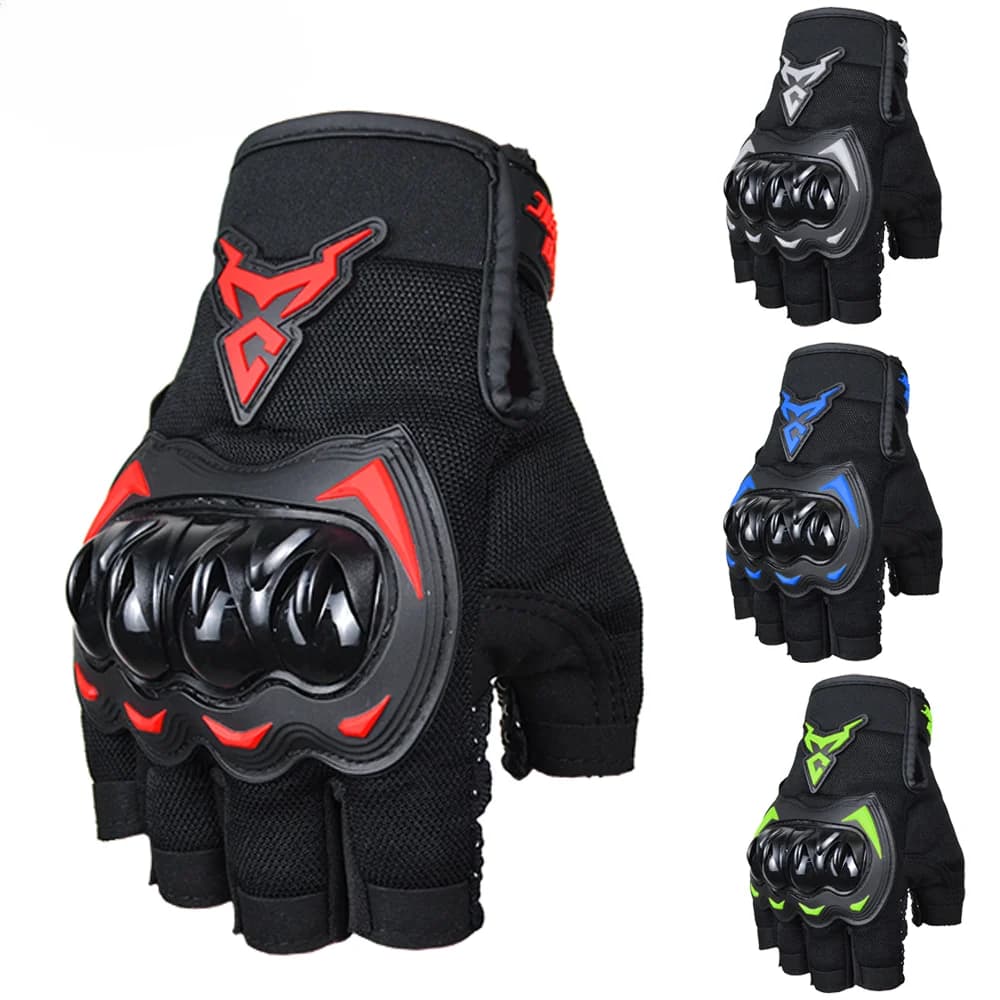Guanti da Moto estivi mezze dita guanti da motociclista traspiranti ATV MTB guanti protettivi da ciclismo Anti-caduta Palm Guard Moto