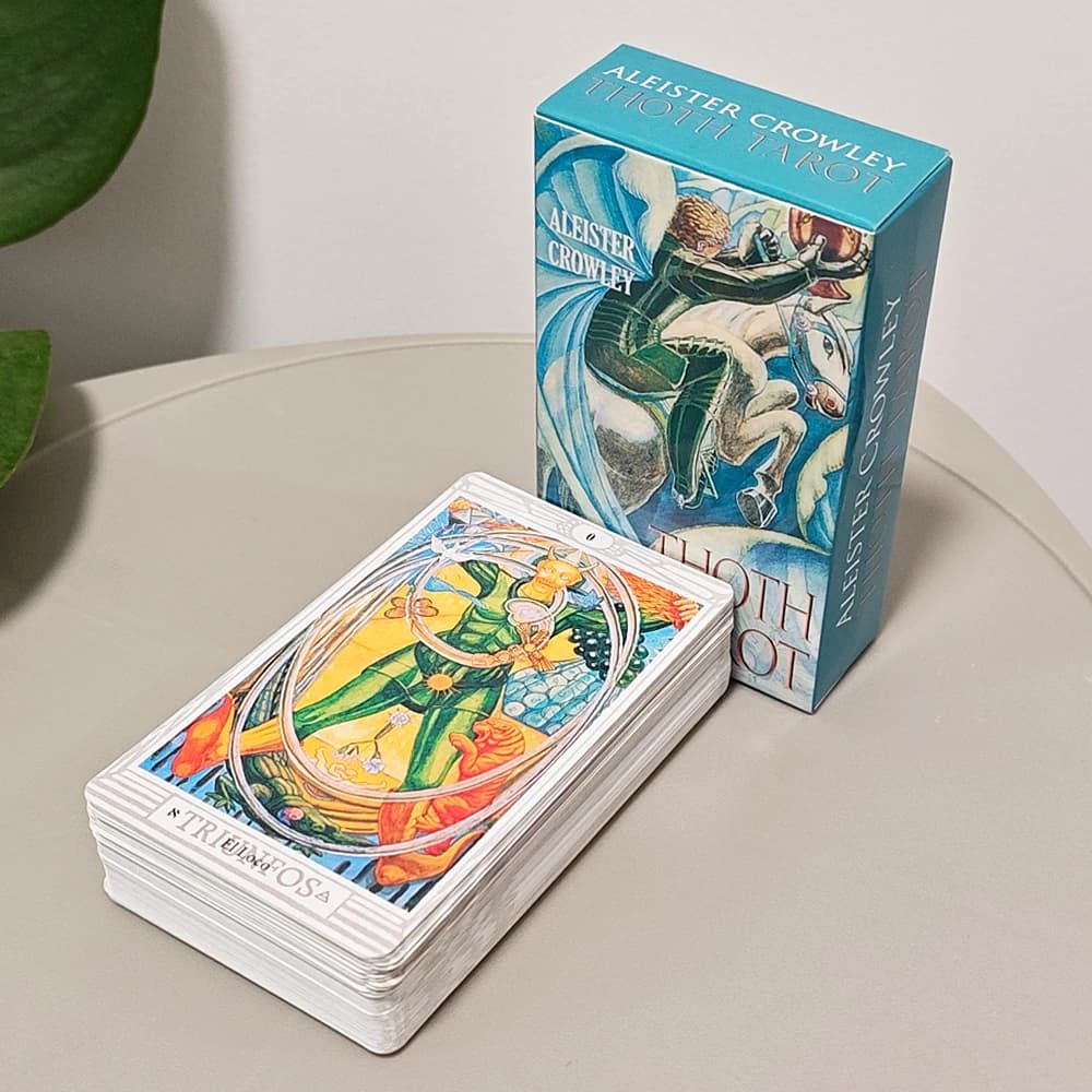 Mazzo di tarocchi Crowley Thoth 78 pezzi di carte 10,3 * 6 cm con simbolismo egiziano, intuizioni Qabalistiche e astrologiche, conoscenza occulta