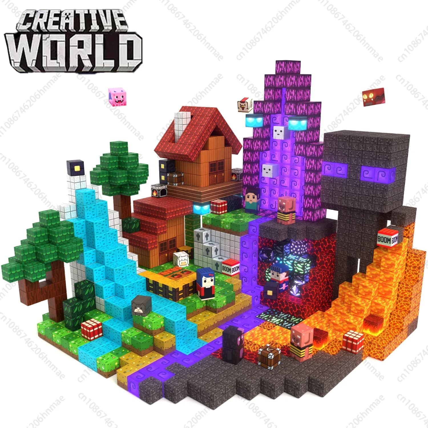 Blocchi Magnetici da Costruzione, Set Educativo STEM, Gioco Sensoriale, Regalo per Bambini e Bambine