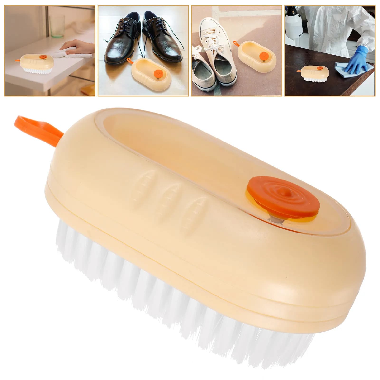 Hanging Shoe Cleaning Brush Soft Bristle Automatic Liquid Adding Function Thorough Sole Upper Deep Clean Tool for All Shoes