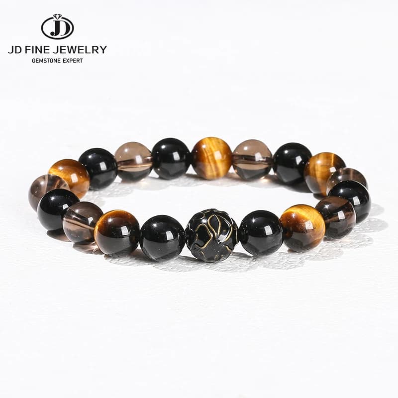 JD Minimalist Charm Yellow Tiger Eye Bead Bracelets Women Men Personality Natural Stone Stretch Bracelet Handstring Jewelry Gift