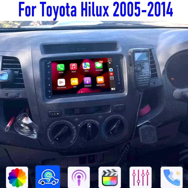 7 "Per Toyota Hilux 2005-2014 Apple Carplay Android Auto Car Stereo Radio Wireless Inversione Immagine Della Macchina Fotografica Navi 4-64GB WIFI GPS