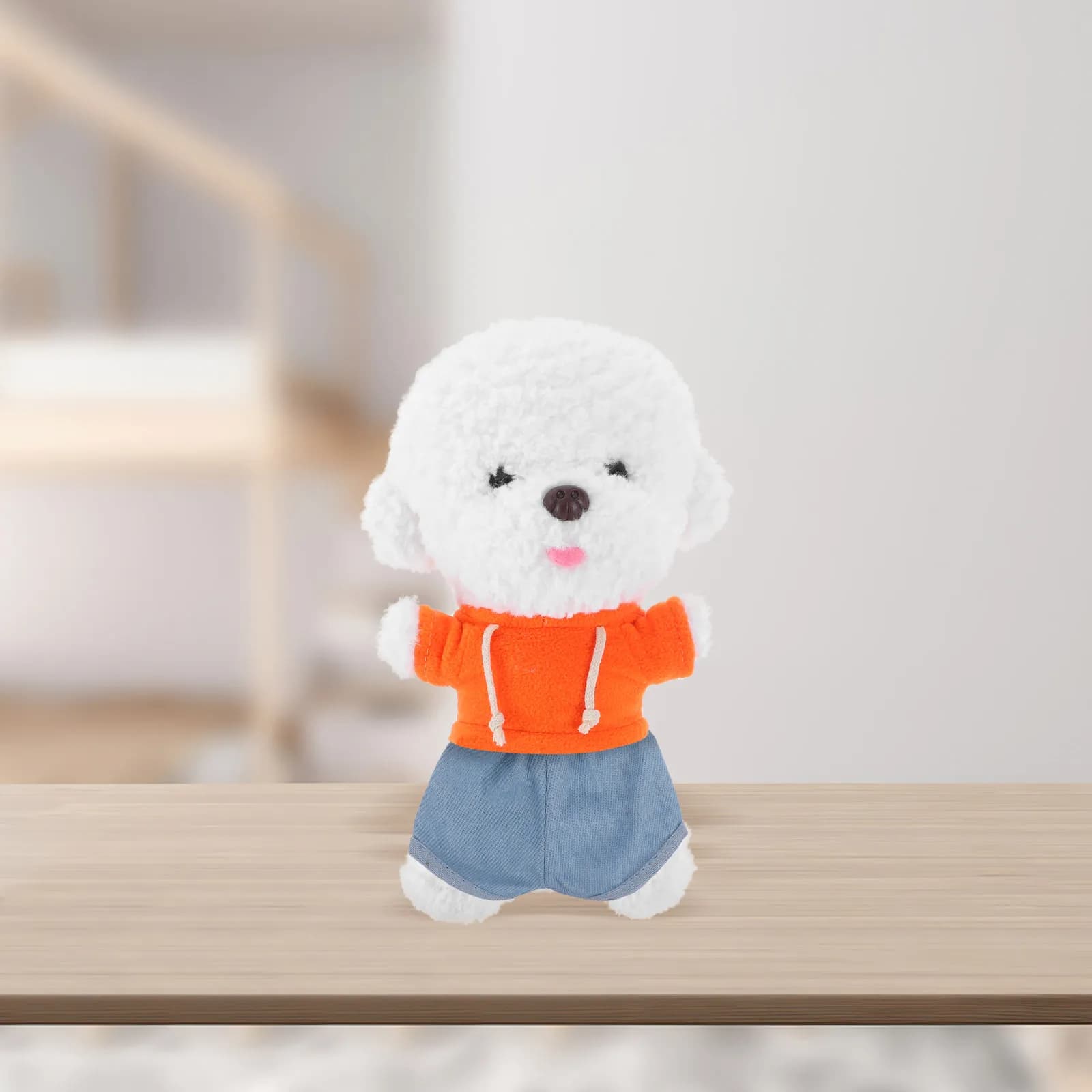 1Set Trendy Hooded Sweatshirt with Matching Pants for 20Cm Stuffed Bear Soft Comfortable Wear-Resistant Mini Animal Clothing Set