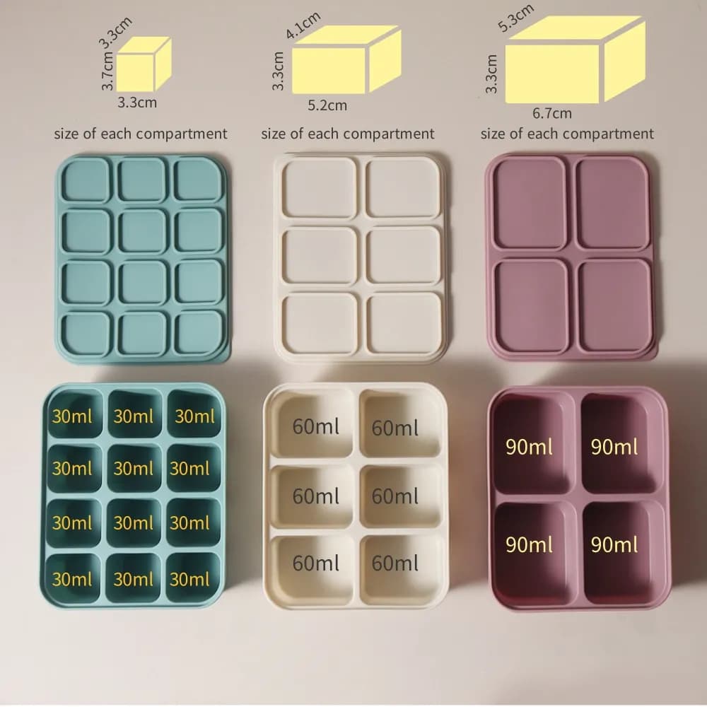 Vassoio per cubetti di ghiaccio per bambini in silicone con coperchi Stampi per ghiaccio flessibili per bevande, stampo per alimenti per bambini, senza BPA