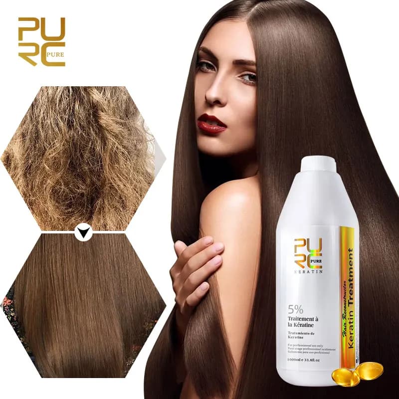 Brazilian PURC Keratin Hair Treatment Formlin Levigating Drying Nutrient Hair Care PURE 1000ml