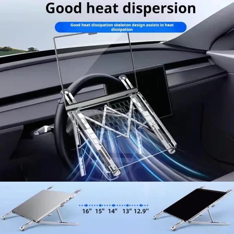Supporto montato sul volante con spaziosa piattaforma per laptop e tablet durante il viaggio F19E