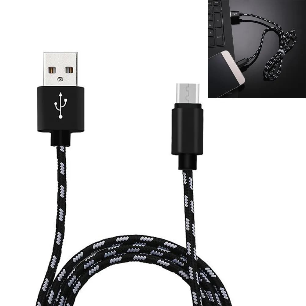 Cavo Dati Micro USB Intrecciato in Nylon alla Moda con Connettore Metallico per Ricarica Rapida e Sincronizzazione