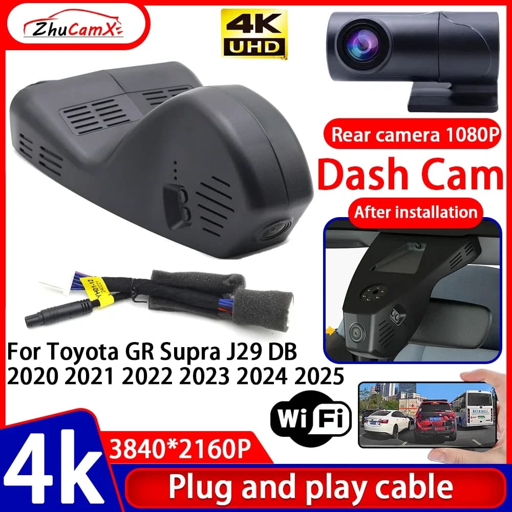 4K UHD Plug and Play DVR auto Dash Cam for Toyota GR Supra J29 DB 2020 2021 2022 2023 2024 2025
