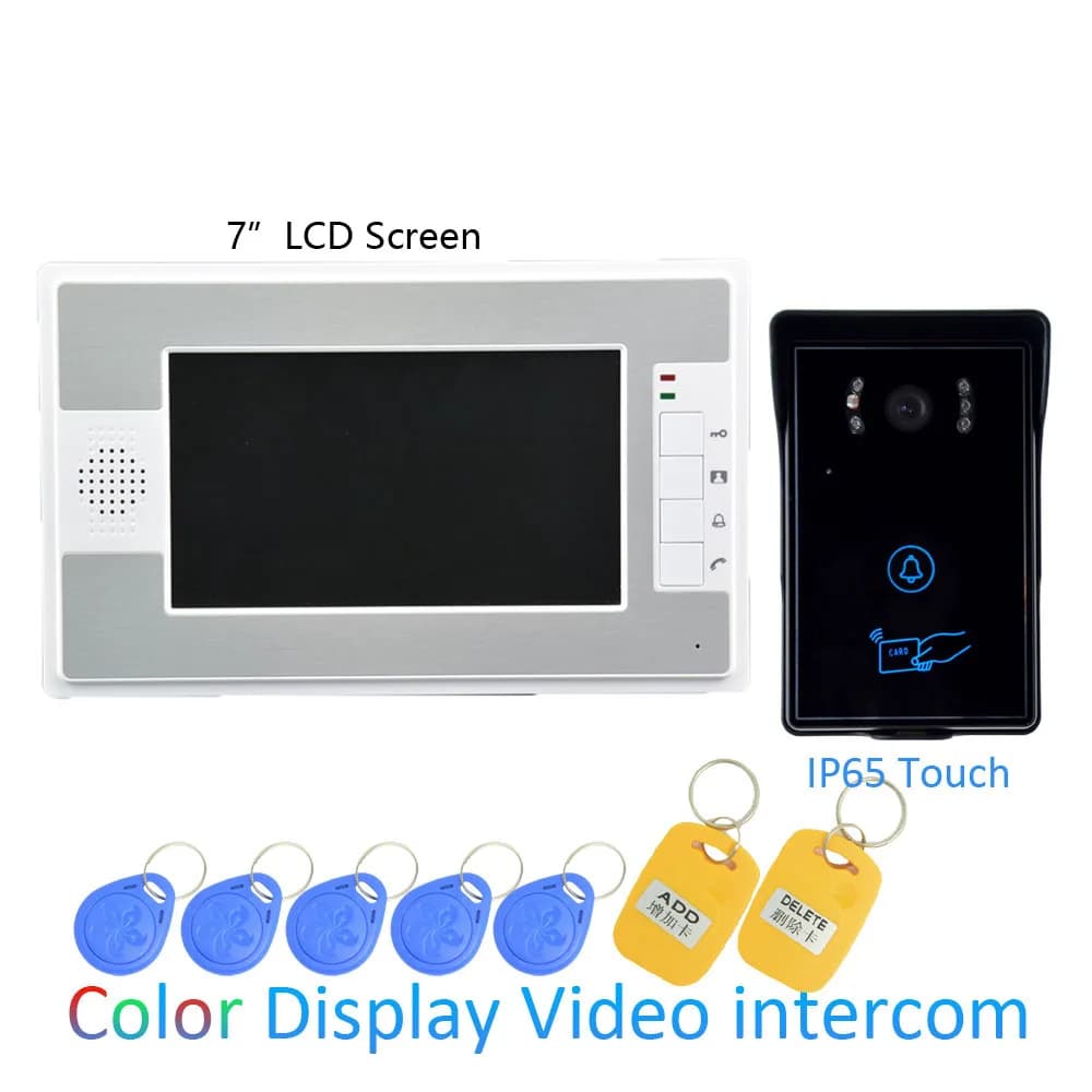 Sistema videocitofonico a filo Schermo LCD da 7 pollici Campanello posteriore IP65 Videocitofono con telecamera impermeabile per esterni