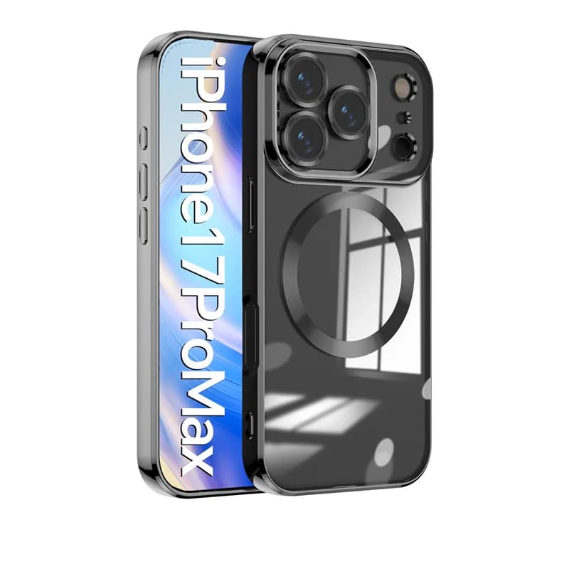 Custodia Magnetica Antiurto con Placcatura per iPhone 17 16 15 14 13 12 11 Pro Max 17 Air, Protezione Lenti, Cover Trasparente