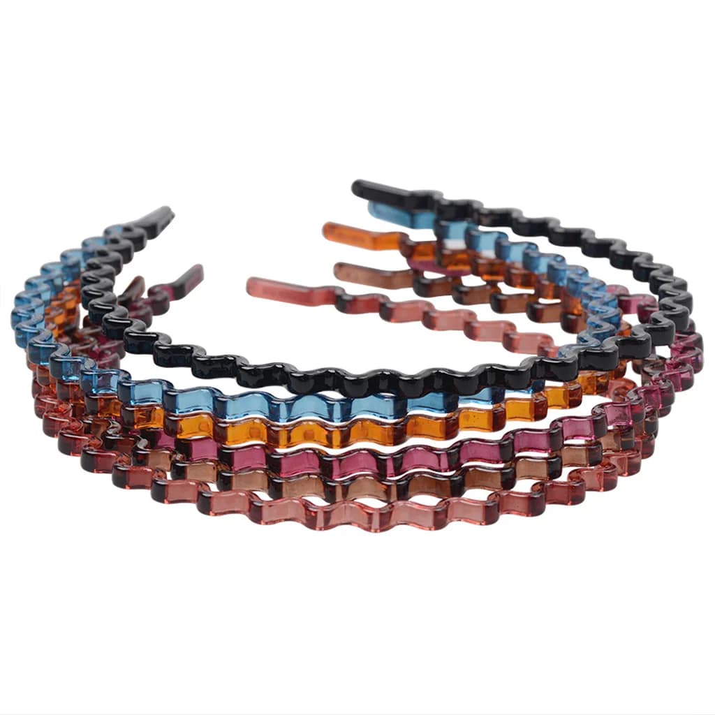 Fascia per Capelli in Metallo alla Moda per Uomo e Donna, Cerchietto Nero Ondulato Unisex, Fascia Sportiva, Accessori per Capelli