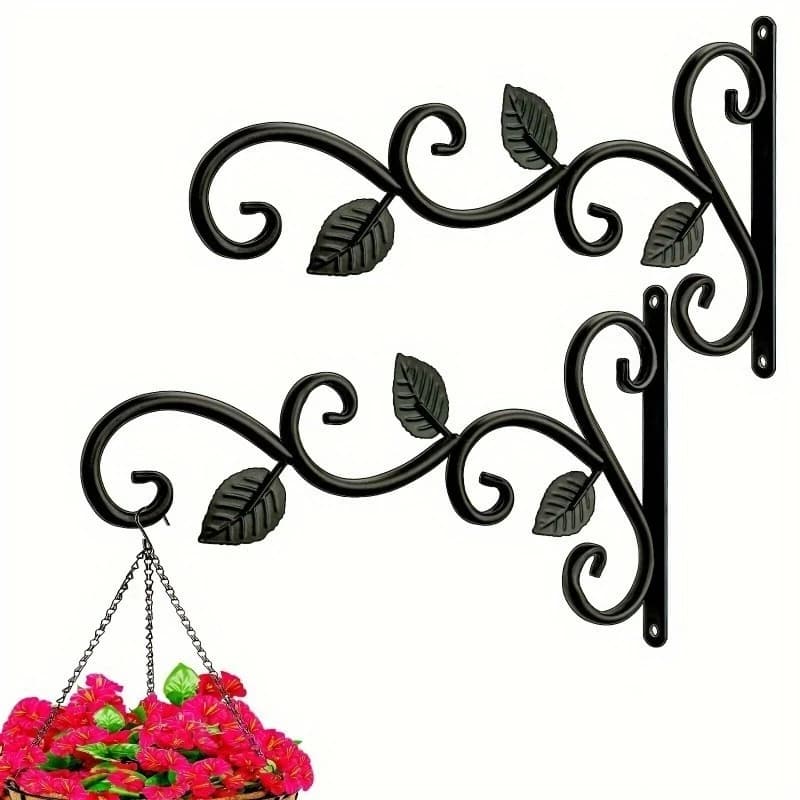 2 Vintage Iron Wall Hanger Hook for Plants Metal Clothes Hanger Indoor and Outdoor Flower Jar Bird Feeder
