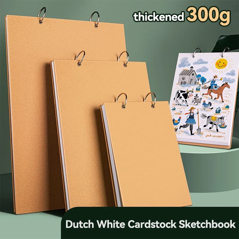 A5/A4/8K Spiral Marker Pad 300gsm 30Sheets Sketch Drawing Notepad Painting Sketchbook for Hand-Painting Book Art School Supplies