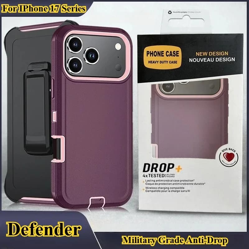 Custodie per telefoni Defender antiurto Ott Armor Box per IPhone 17 Pro Max 17Air Cover posteriore rigida antipolvere a prova di caduta con clip da cintura