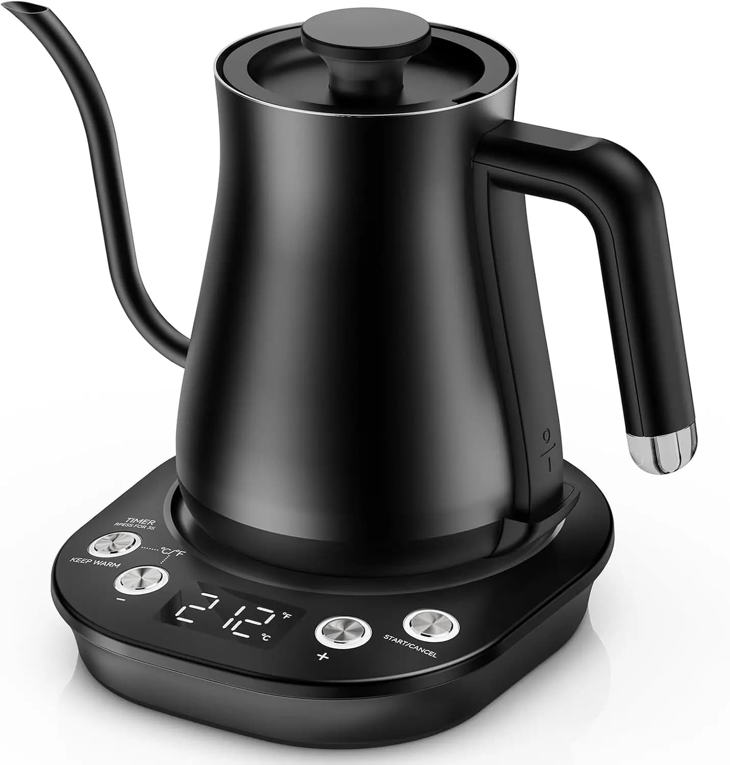Gooseneck Electric Kettle with ±1°F Temp Control, 304 Stainless Steel, 1200W Fast Heat, Auto Shut-Off for Coffee & Tea