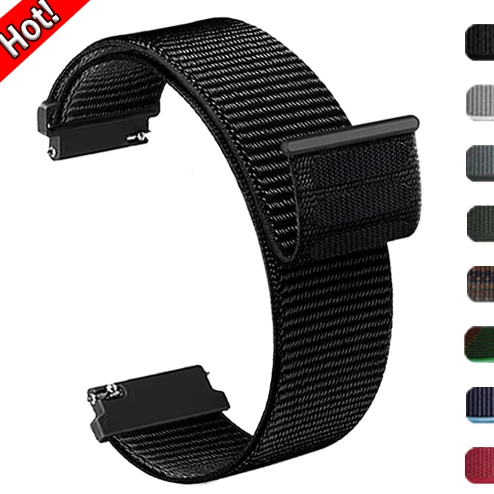 Cinturino in nylon da 20/22mm per Samsung Galaxy Watch5 Pro/7 6 5 4 40mm 44mm/Watch3 45mm/Gear S3 Classic Sostituisci il braccialetto traspirante