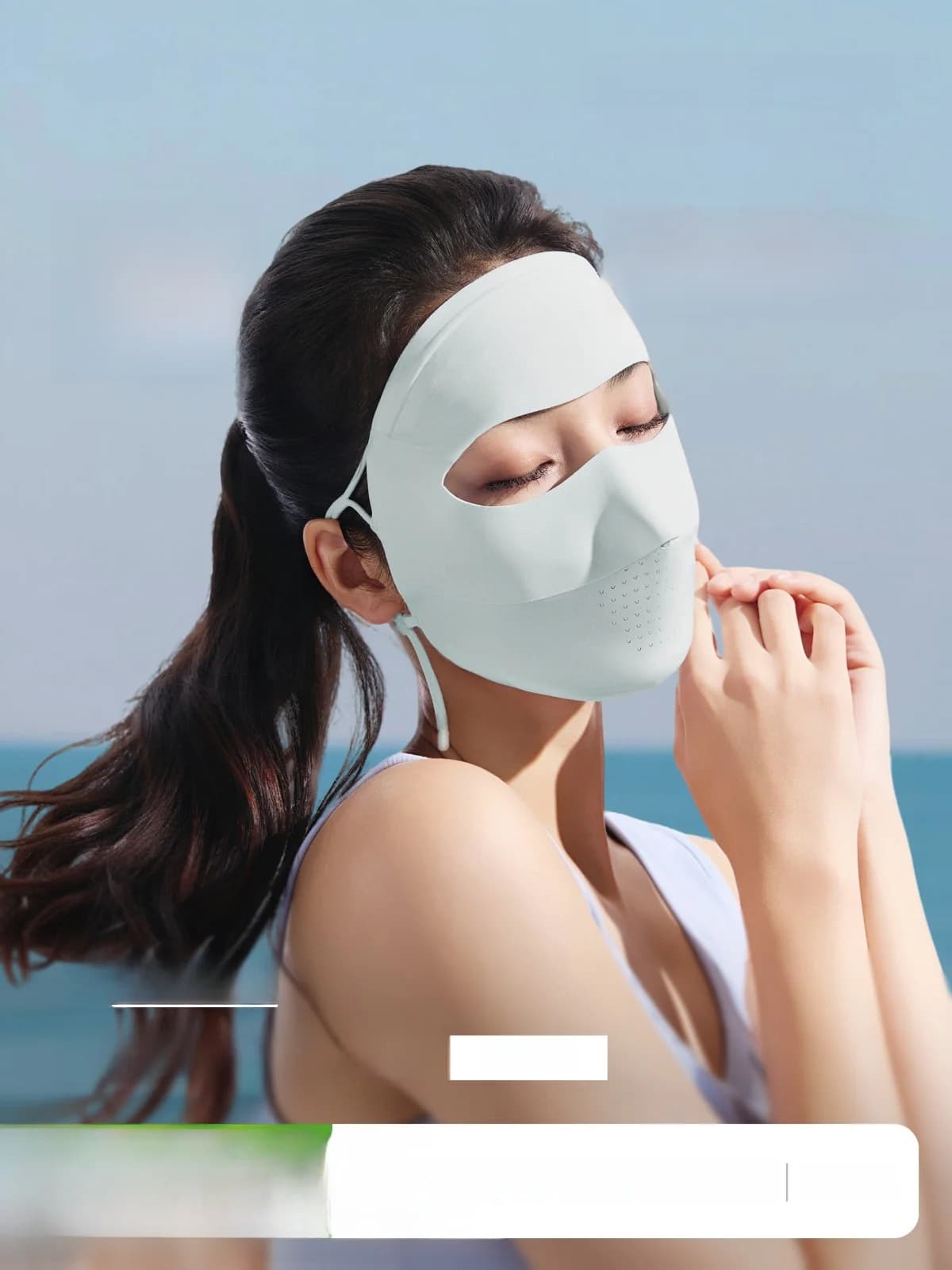 Maschera Protettiva Solare Integrale Senza Cuciture con Motivo Foglia di Banana, Maschera Medica di Bellezza per Donne, Protezione UV, Base Solare per Ciclismo