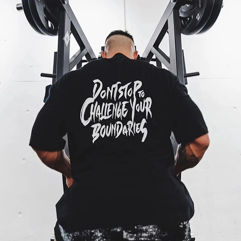 NEW LYFT camicia da uomo in cotone stampa maglietta da corsa allenamento allentato palestra Bodybuilding Fitness Top Streetwear Sport Tees maniche corte