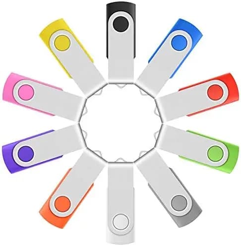Confezione da 10 Chiavette USB Multicolore da 16GB con Design Girevole per Facile Archiviazione e Condivisione dei Dati