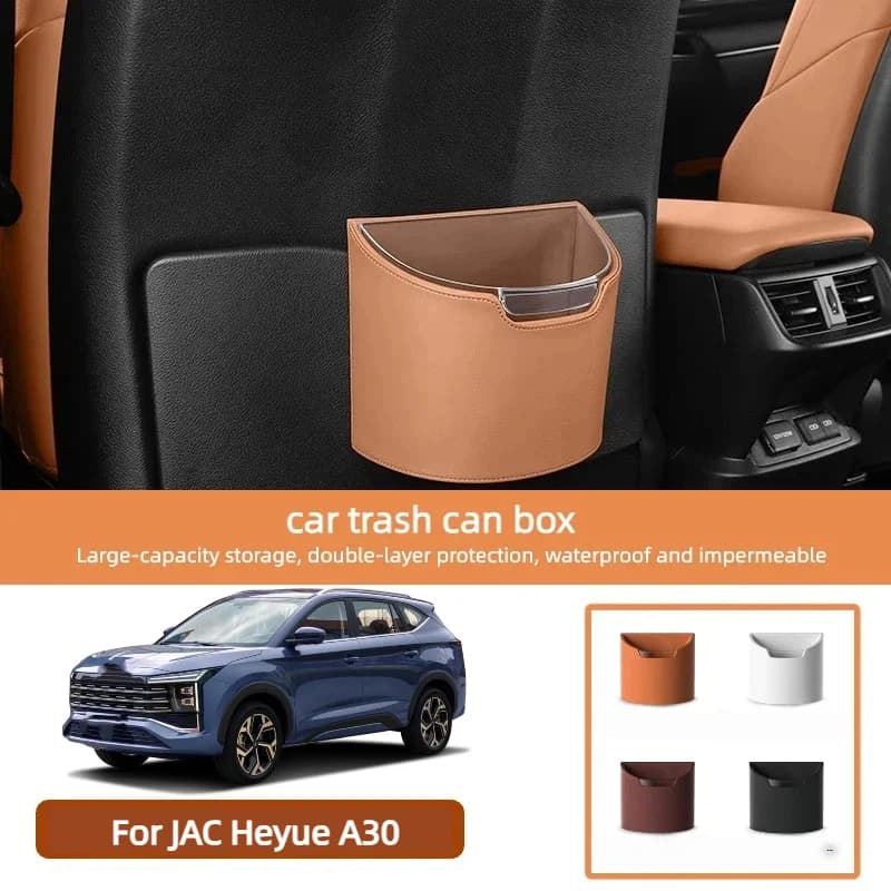 Per JAC Heyue A30 2024 2025: Cestino per auto, contenitore portaoggetti da schienale, doppio strato, appendibile, accessori per bidone dei rifiuti per veicoli