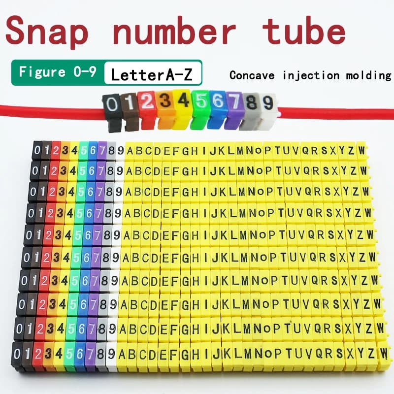 150/100 pezzi pennarelli per cavi etichetta colorata con numero di marcatore di tipo C per filo da 2-3 mm visibile e facile da identificare