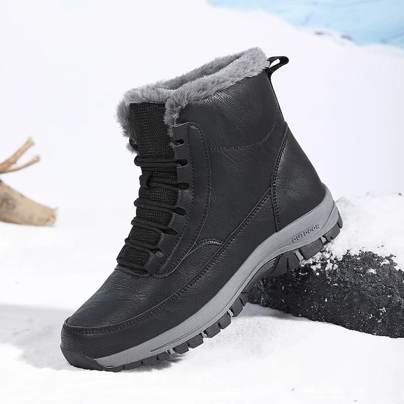 Scarponi da trekking invernali da uomo in pelle Plus Size 47 Stivali da neve Stivali da lavoro da allenamento da uomo Impermeabili antiscivolo Tenere al caldo Alla moda