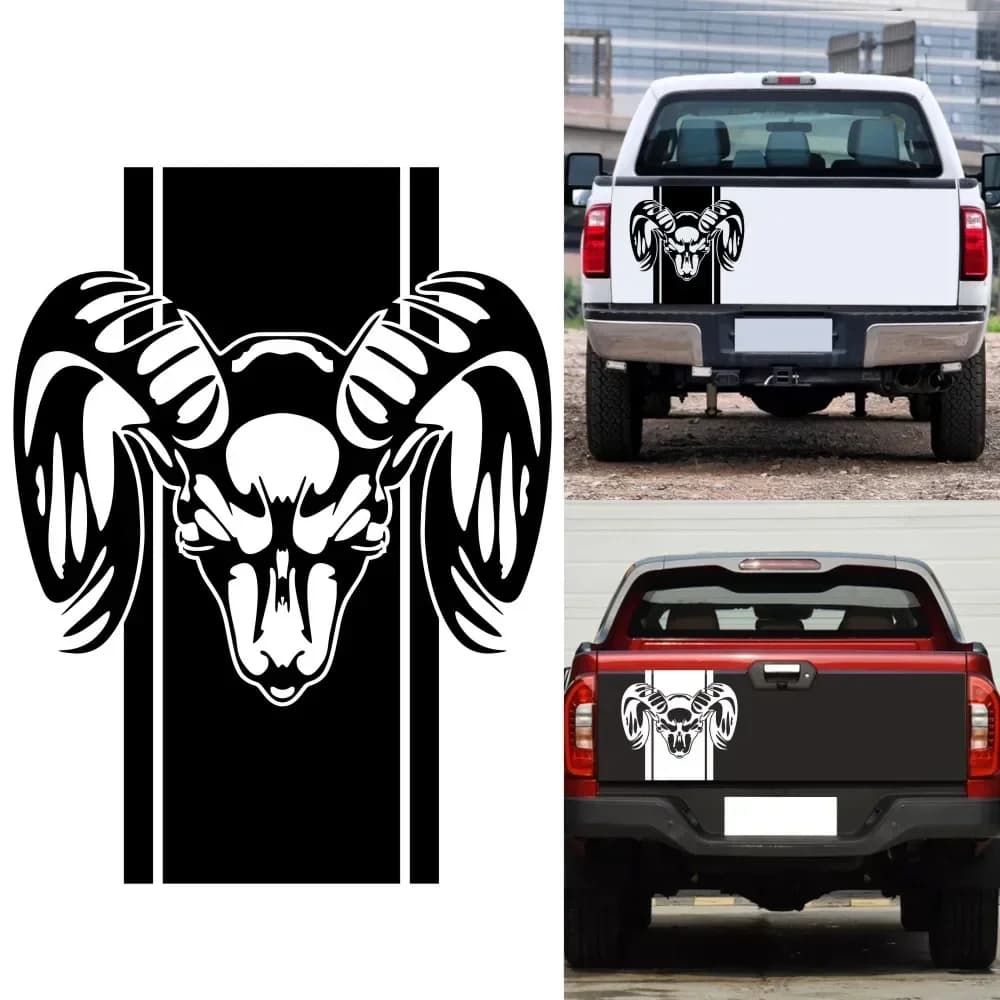 Wall decals for car trucks with creative graphic stripes with attractive design for Dodge Rear Tornio Ram 1500 2500 3500 Rebel Mopar PCS Decalcomanie.