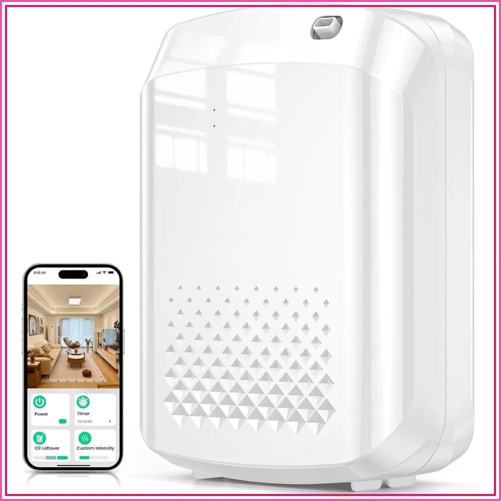 Waterless Essential Oil Diffuser 3000 Sq.Ft Coverage for Large Home Hotel Office, 400ml Cold Air Scent Machine, Bluetooth App Control, No-Noise Aroma Diffuser Wall Mount Gift
