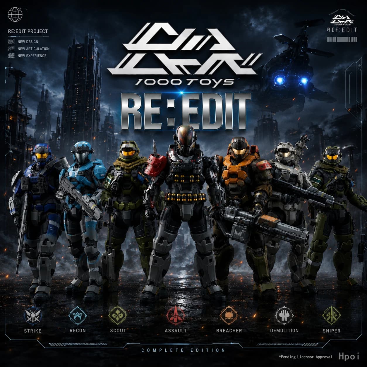 1000Toys RE:EDIT Prodotto Ufficiale Autentico Noble Team One-Six con Edizione Esclusiva, Action Figure Pre-Pitturata in Scala 1/12