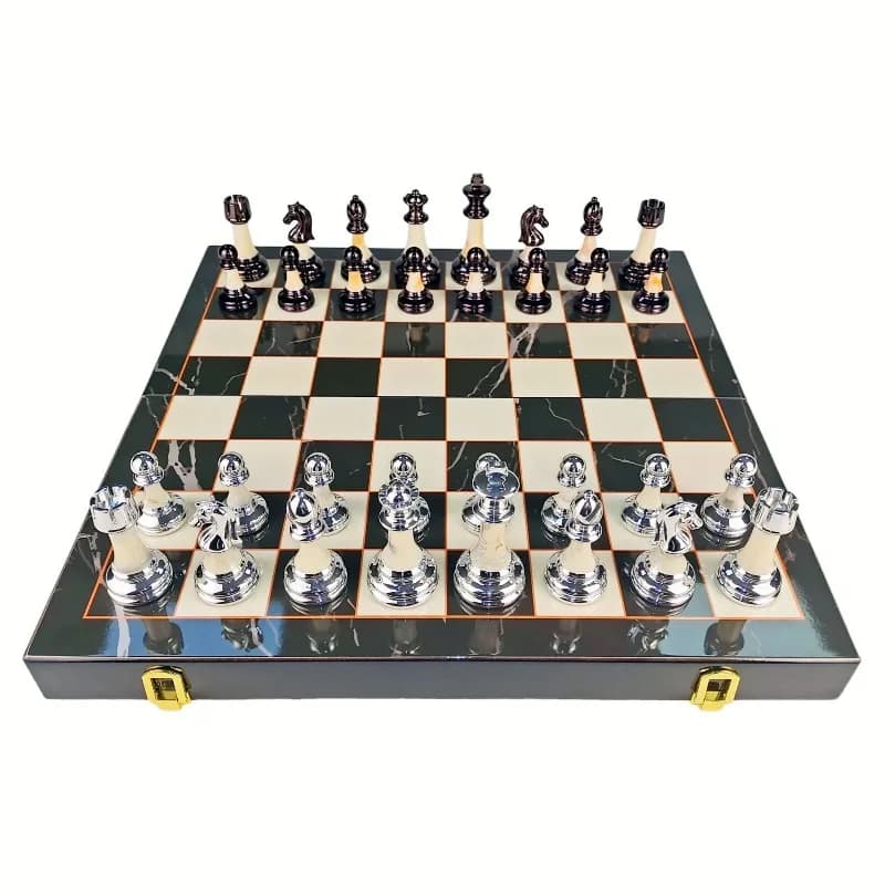 15" Luxury Wooden Chess Set, Portable & Foldable Board, Premium Chessmen