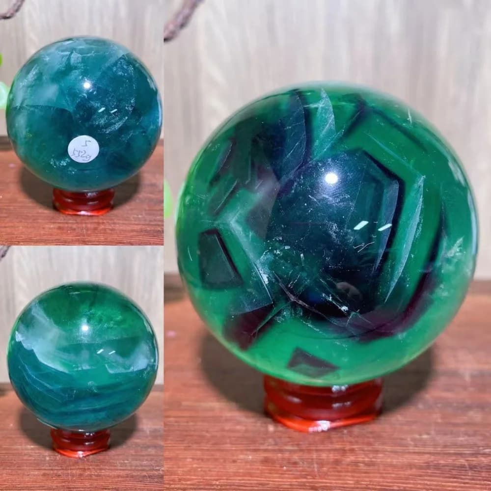 Sfera di Fluorite Naturale Blu Verde Viola Arcobaleno, Cristallo Curativo Magico, Energia Reiki, Decorazione per la Casa, Ornamenti, Regali