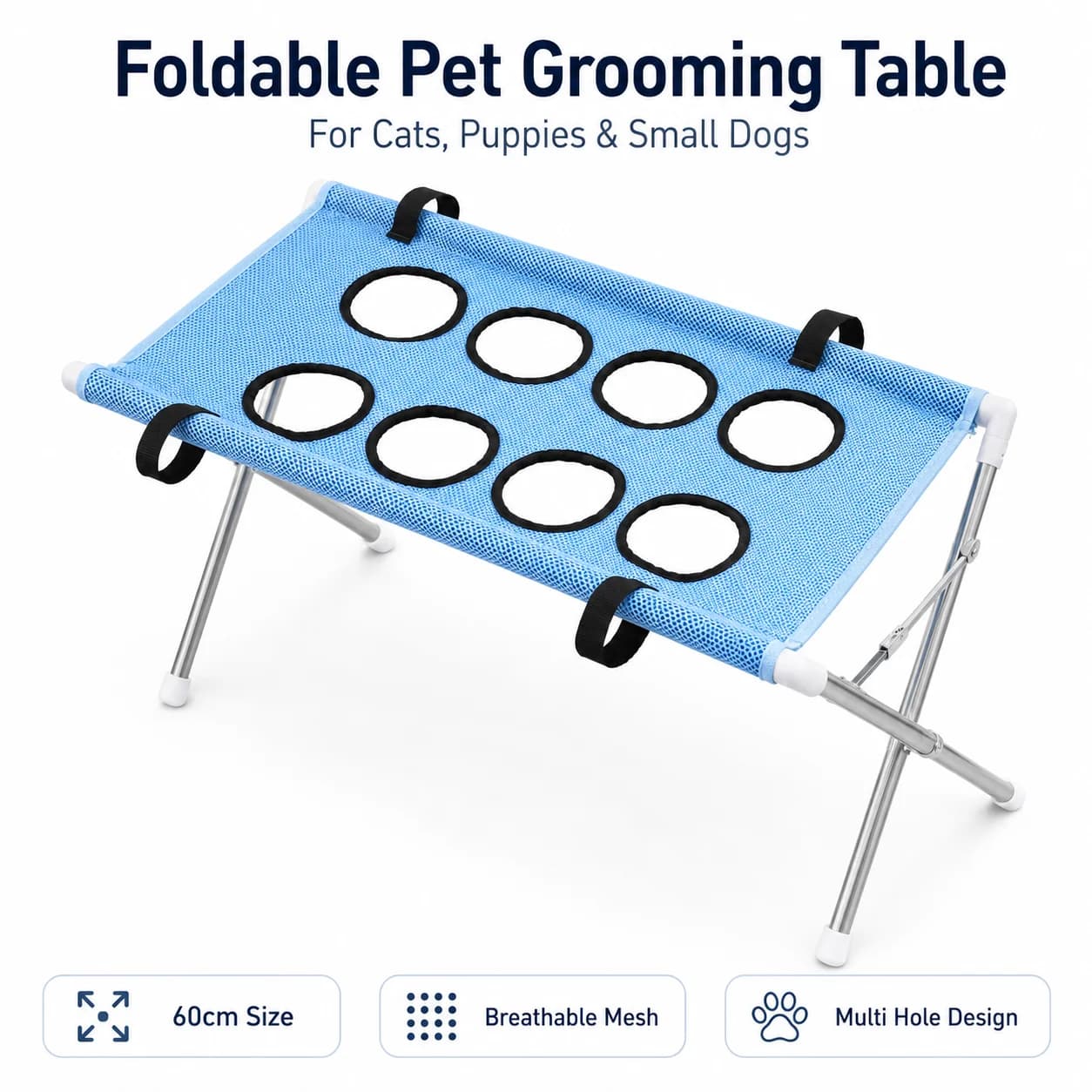 Pet Nail Trimming Hammock Table Portable Cat Small Dog Grooming Stand Breathable Mesh Bathing Brushing Helper