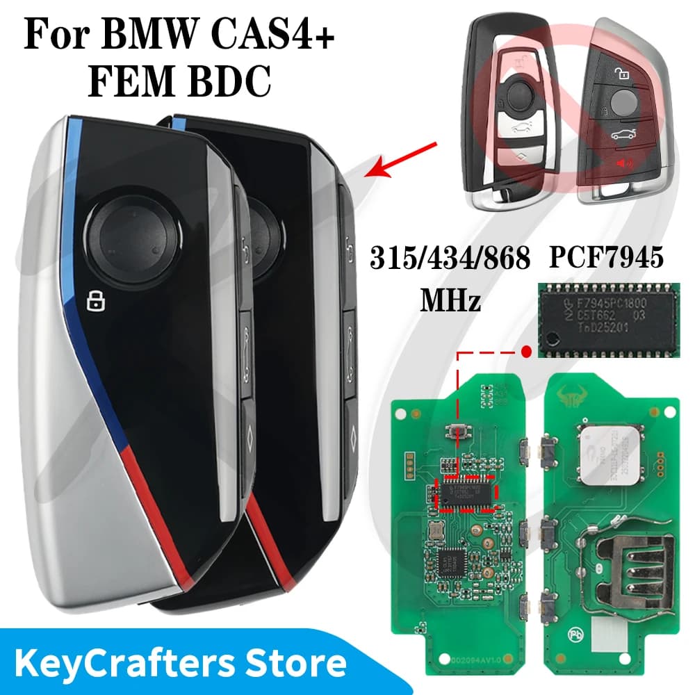 KC 315/434/868 MHz ID49 PCF7945 Chip CAS4+ FEM Upgrade Proximity Car Remote Key For BMW 1 3 5 6 7 X1 X2 X3 X5 X6 X7 GT F Series