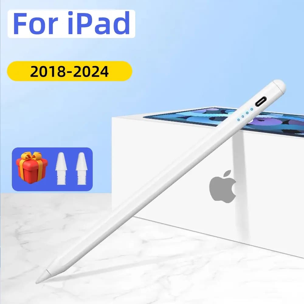 Per iPad Pencil 2024 Air 6 M2 Pro M4 Penna stilo con inclinazione del rifiuto del palmo, per iPad Pro 11 12.9 Air 4/5 7/8/9/10th mini 5 6 Tablet