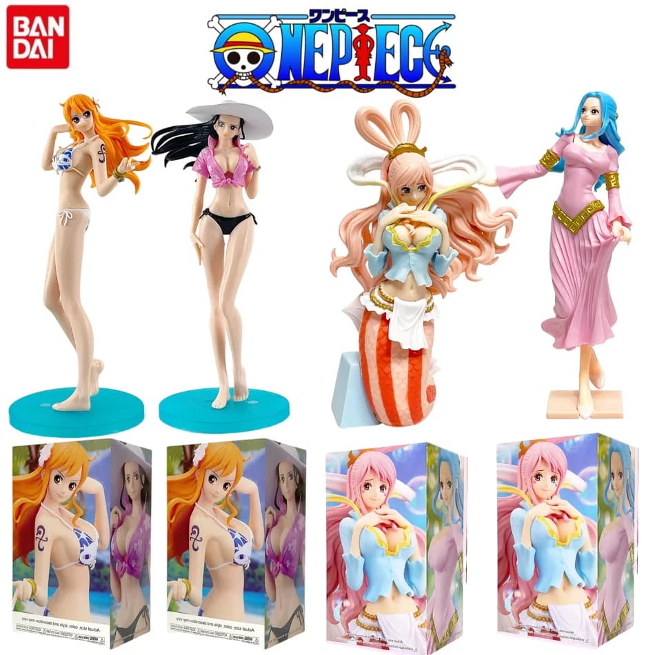 Statuetta Anime One Piece, Nami Shirahoshi Nico Robin Nefertari D Vivi, Modellino d'Azione in PVC, Ornamento da Scrivania, Giocattolo da Collezione, Regalo