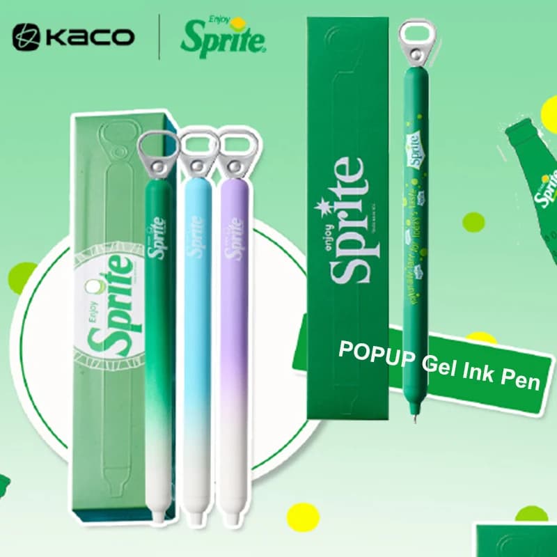 Simpatiche penne gel Kaco Sprite POPUP Impugnatura comoda Bassa gravità Doppio pennino Inchiostro ad asciugatura rapida Pull-Tab Penna per firma Cancelleria divertente limitata