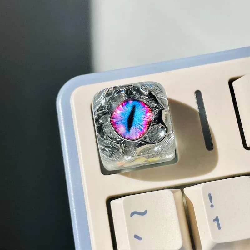 Real Eye Handmade Keycap Resin Shaped Mechanical Keyboard Personalized DOM Highly Customized Keycaps Cross Axis ESC Gift
