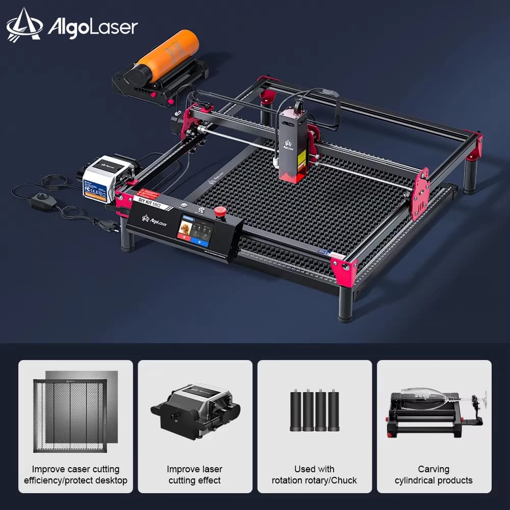 AlgoLaser Laser Engraver DIY MK2 10W 3.5" Color Touch Screen App Control Offline Tool for Metal Engraving/Vehiter/Legno