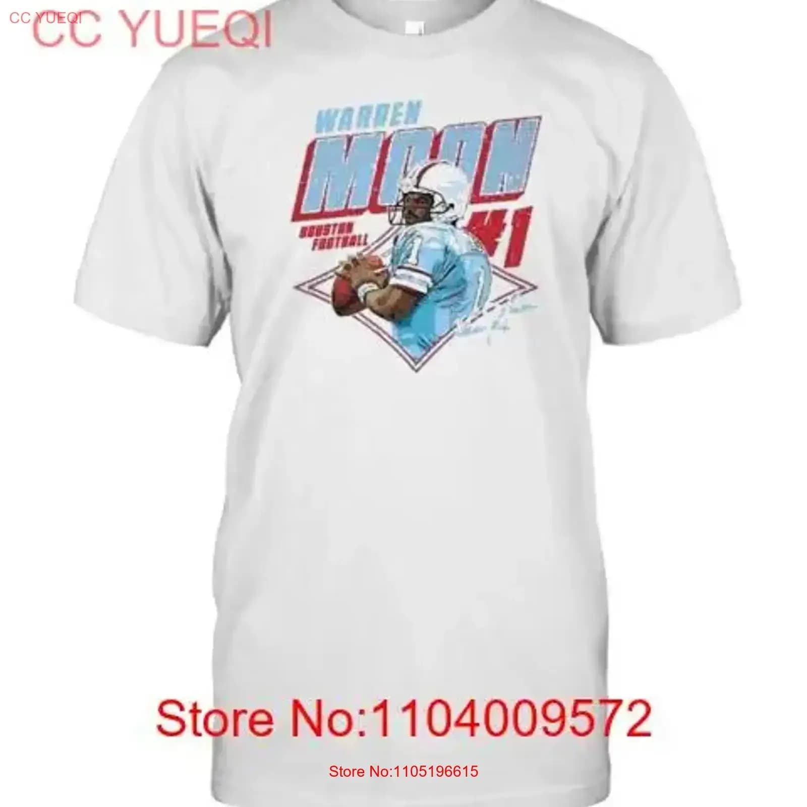 VENDITA CALDA Warren Moon Houston Diamond Foot Ball 1 T Shirt vintage lavato unisex moda traspirante homme morbido versatile leggermente