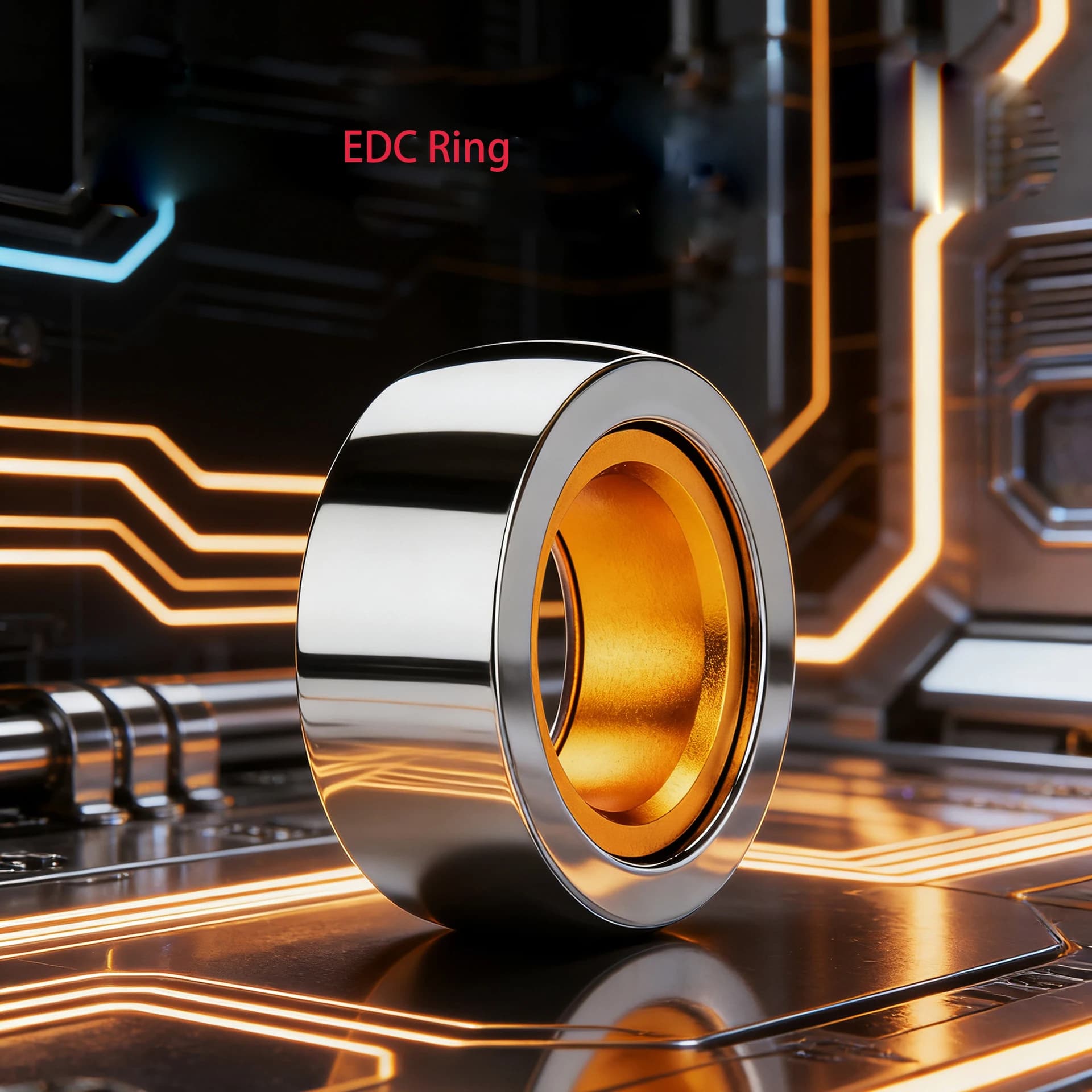 Anello EDC Unico in Acciaio Inossidabile, Anello Girevole, Giocattolo Giroscopico da Dito, Fidget Spinner, Giocattolo EDC per Adulti, Giocattolo Antistress e di Decompressione