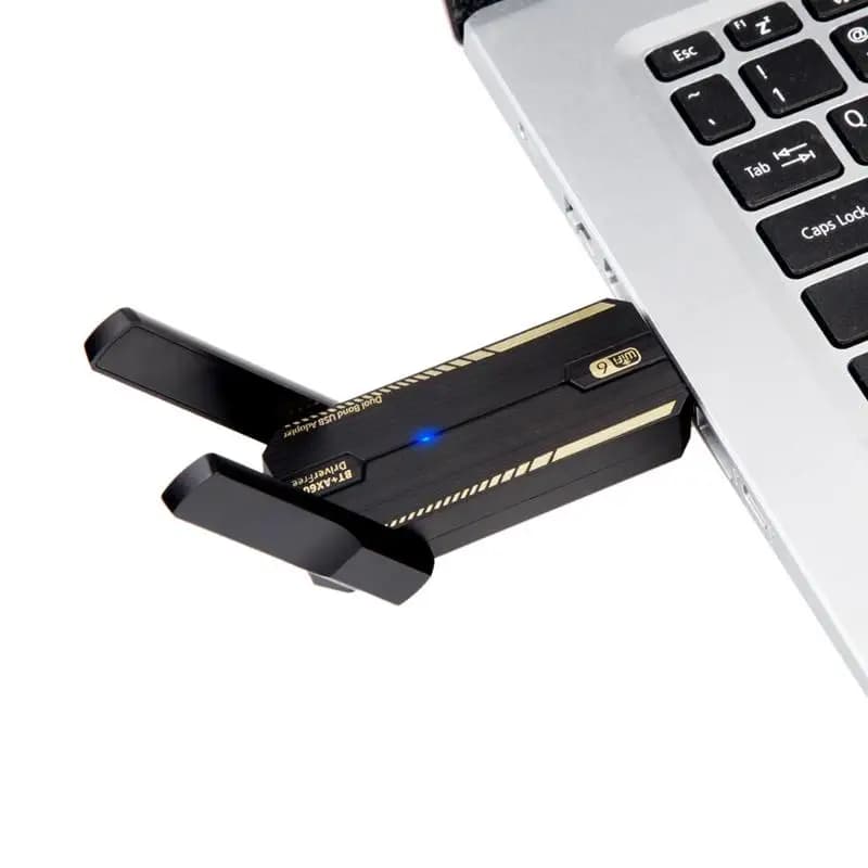 1Pcs Dongle Wifi Network Card Wireless WiFi 6 AX600 Bluetooth5.4 Adapter Dual Band 2.4/5Ghz USB Receiver For PC Laptop Win 10/11